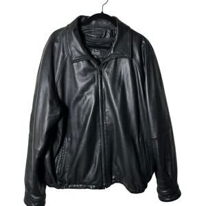 Wilson’s Leather Pelle Studio Black Italian Leather Bomber Jacket XL Thinsulate